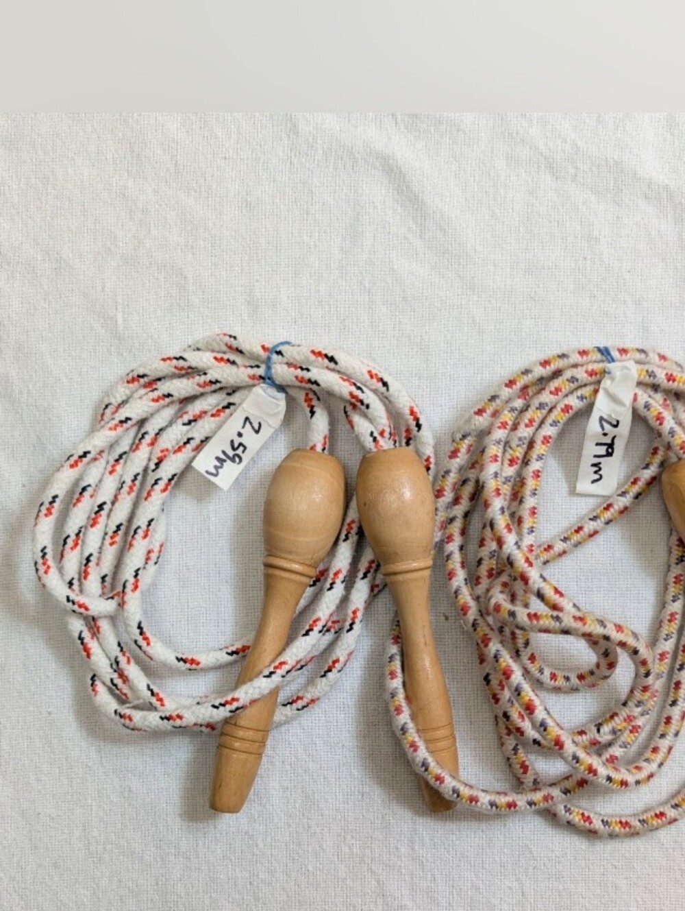2 For $10 🪩 Vintage Soft Skipping Ropes with Wood Handles